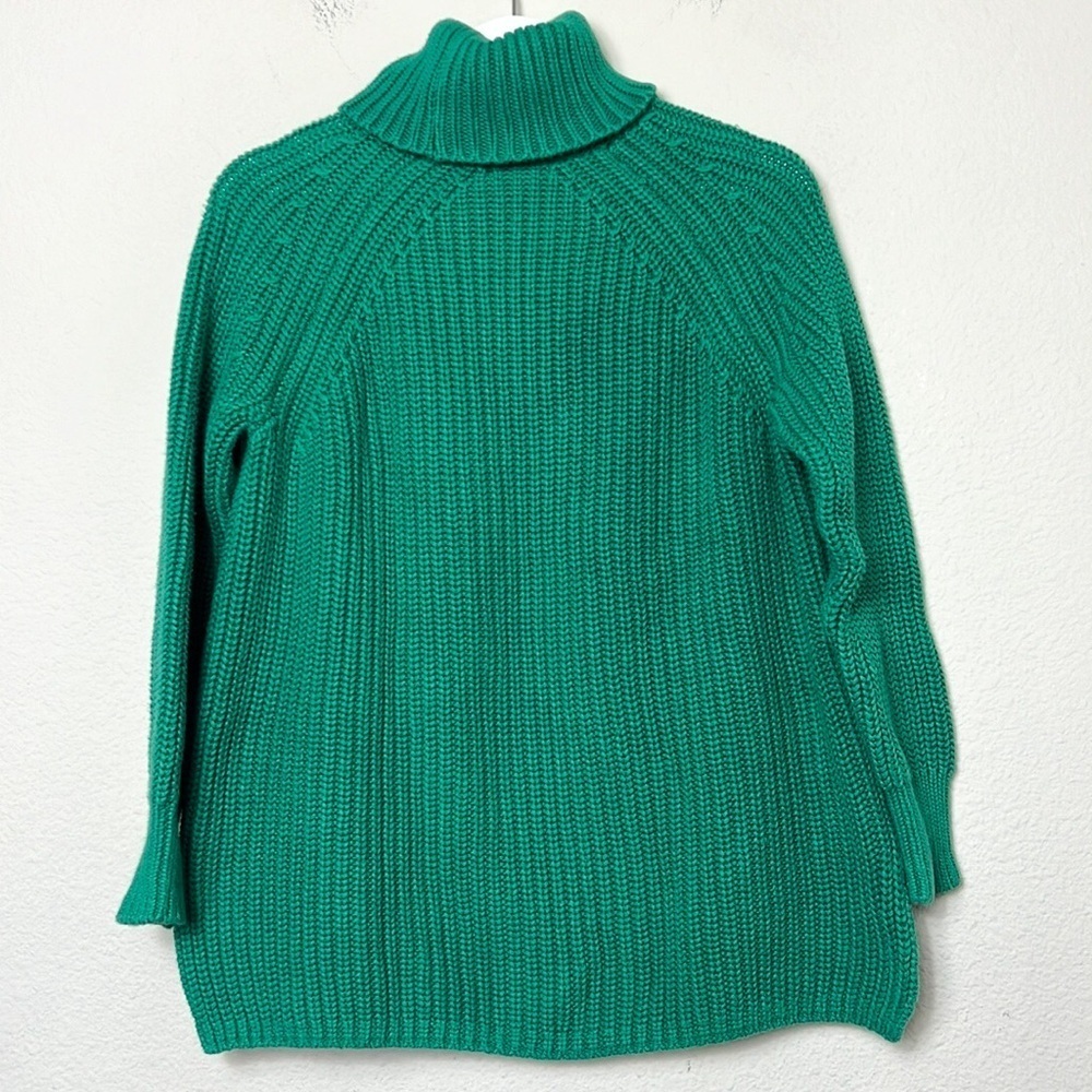 525 America Turtleneck Ribbed Green Sweater